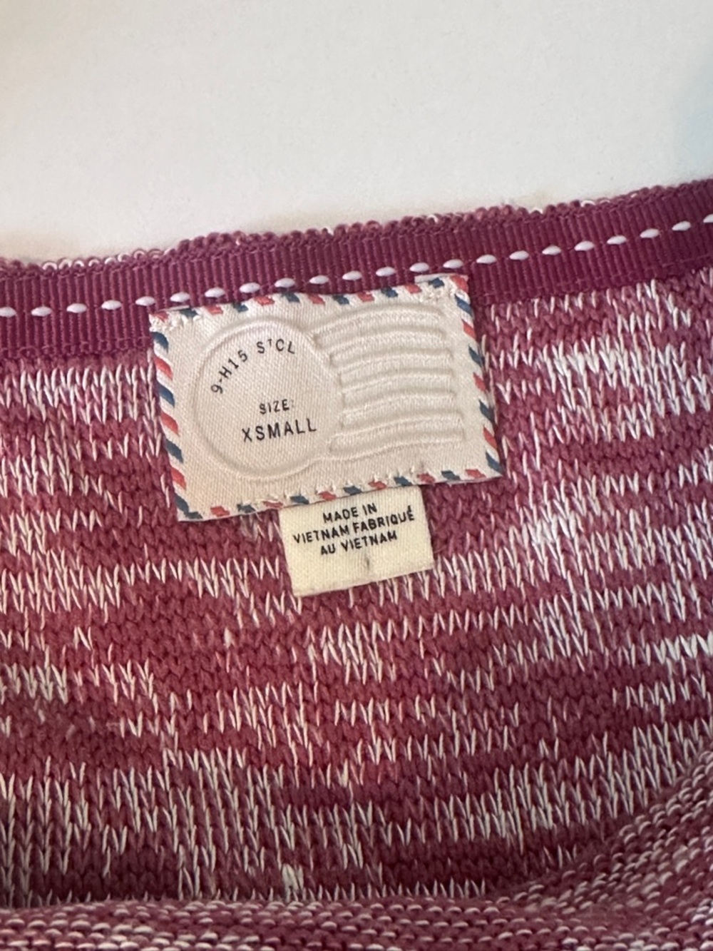 Anthropologie Postmark Button Open Sleeve Top Marled Red Women XS - Picture 5 of 7